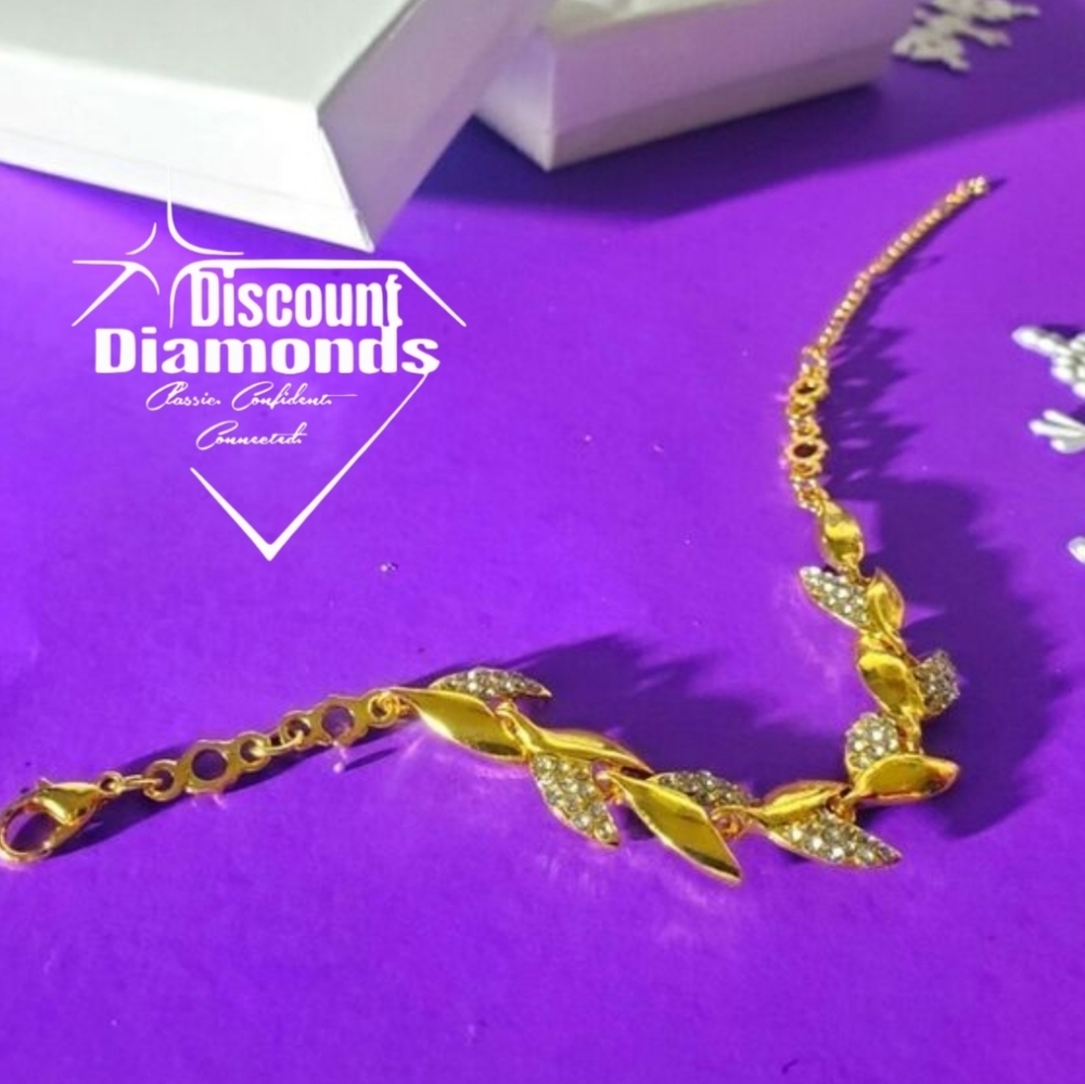 Tennis Bracelet 18K Gold Plated with Simulated Diamonds